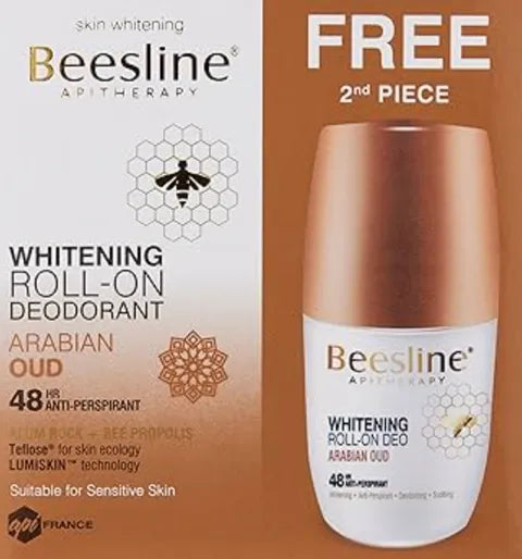 Beesline Whitening Roll-On Deodorant Arabian Oud 50 Ml (1+1)