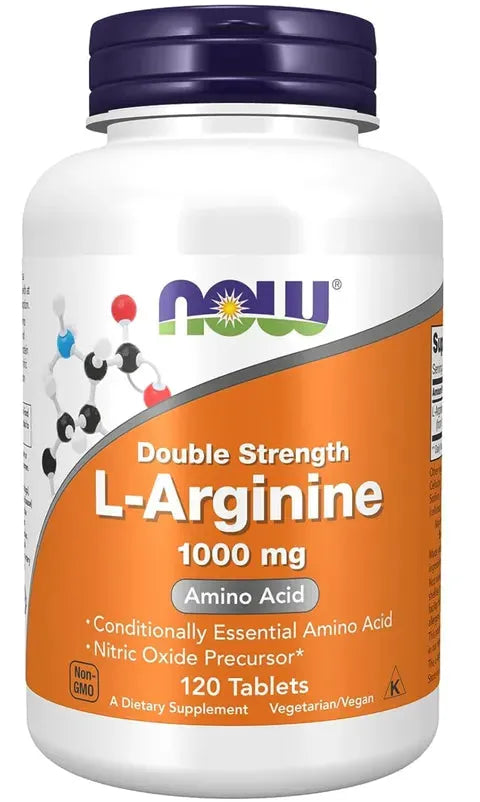 NOW Double Strength L-Arginine with Amino Acid 1000 Mg 120 Tablets