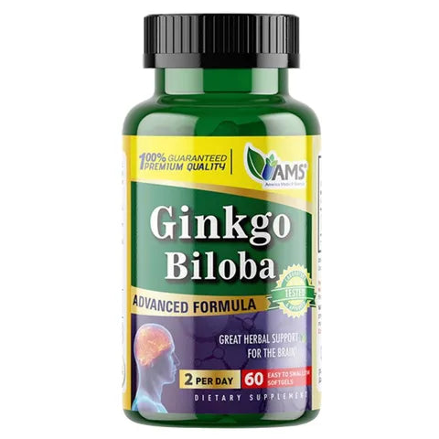 AMS Ginkgo Biloba Softgels for Cognitive Well-Being 60 Mg - 60 Tabs