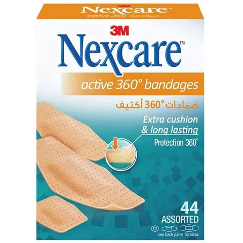 Nexcare Active Long-Lasting 360 Bandages Assorted 44/Box