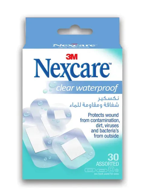 Nexcare Cwp-30 Clear Waterproof Bandages 30 Assorted Pieces