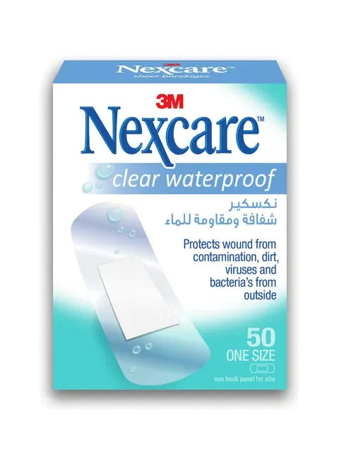Nexcare Cwp-50 Clear Waterproof Bandages One-Size 50 Pieces