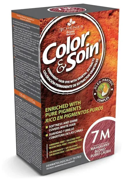 Color & Soin Hair Color with Pure Pigments Mahogany Blond 7M 135 Ml