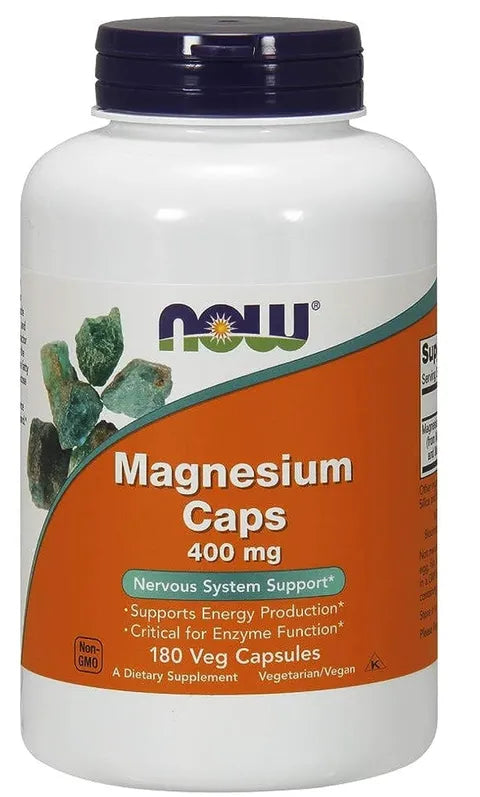 NOW Magnesium Supplement for Nervous System Support 400 Mg 180 Caps