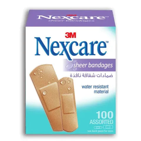 Nexcare Sheer Bandages 658-100 Assorted 100/Box