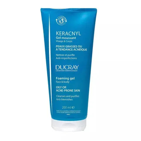 Ducray Foaming Gel Face & Body for Oily & Acne Prone Skin 200 Ml