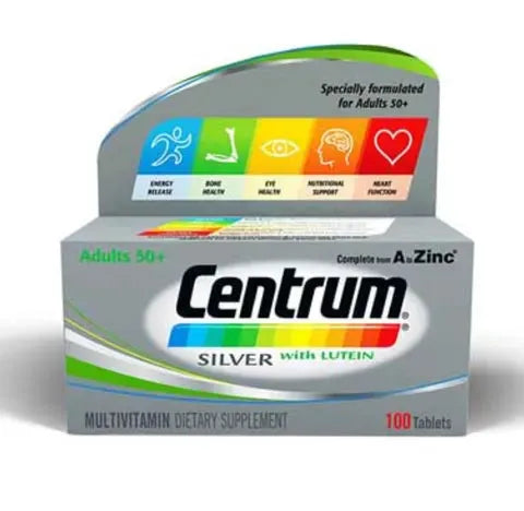 Centrum Silver Supplement with Lutein for Adults 50+ | 100 Tablets