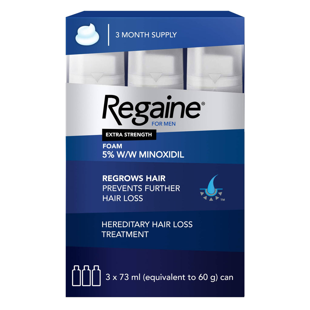 Regaine® for Men Extra Strength Scalp Foam for Hair Regrowth 3 X 60G